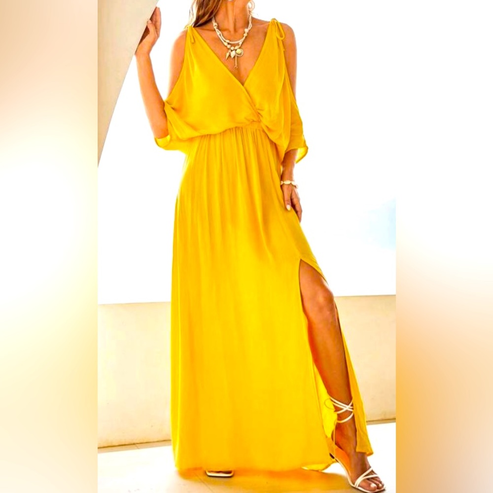 Bohemian Cold Shoulder Maxi Dress